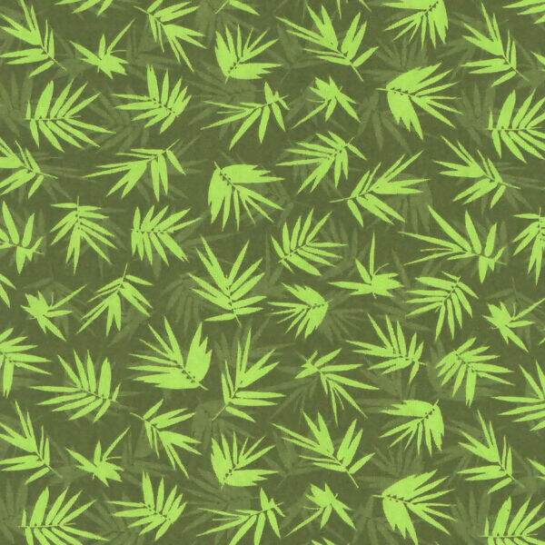 Tecido Estampado - Bamboo Verde Pistache - Cor 2318 - 0,50x1,50mt