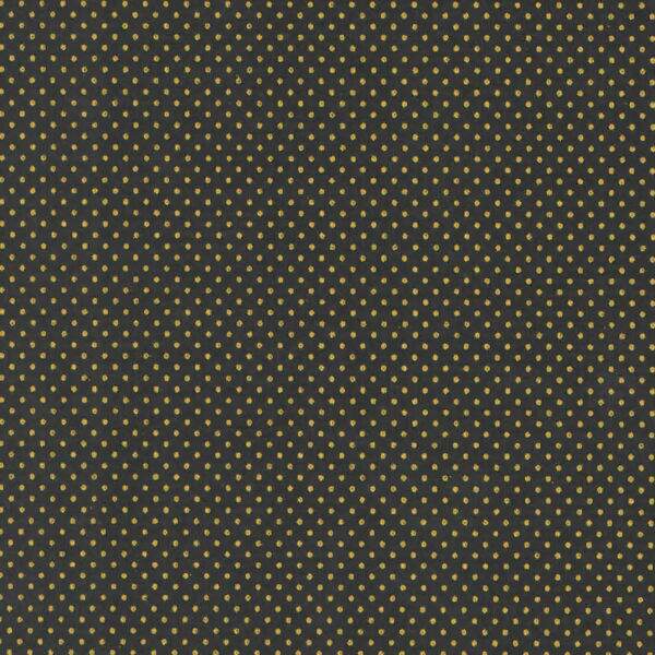 Tecido Estampado - Micro Poa Amarelo Fundo Preto  Cor 4 - Des.2207 - 0,50x1,50mt