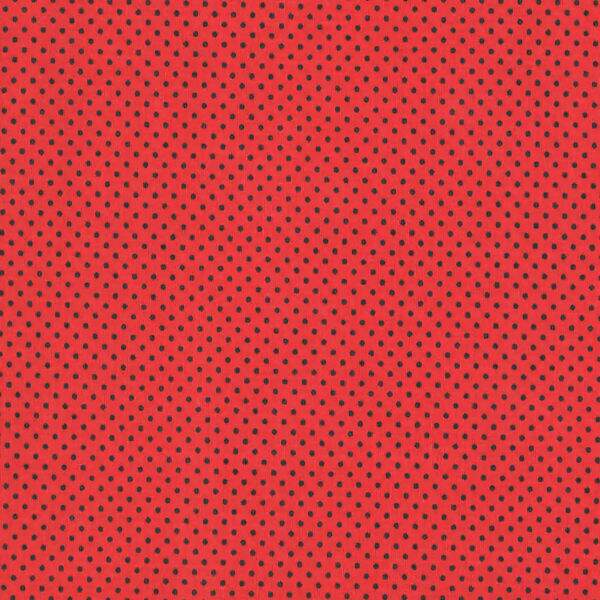 Tecido Estampado - Micro Poa Vermelho com Preto  Cor 5 - Des.2207 - 0,50x1,50mt