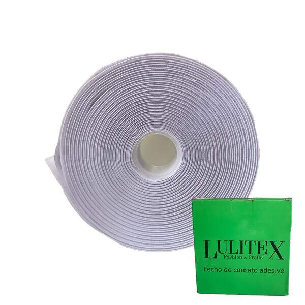 Velcro Adesivo Branco - 25 mm - 5 Metros - Lulitex 