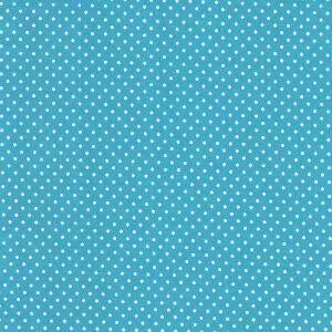Tecido Estampado - Poa Azul Turquesa Cor 041 Des.1001 - 0,50 x1,50mt