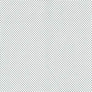 Tecido Estampado - Mini Poa Preto Fundo Branco Cor 103 -  Des.1002 - 0,50x1,50mt