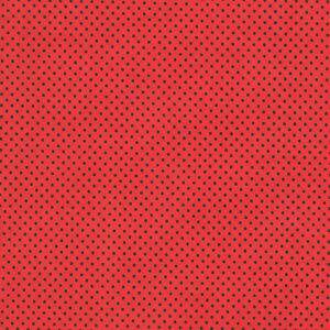 Tecido Estampado - Micro Poa Vermelho com Preto  Cor 5 - Des.2207 - 0,50x1,50mt