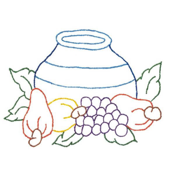 Kit de Pano de Prato Riscado 12 Unidades - Frutas