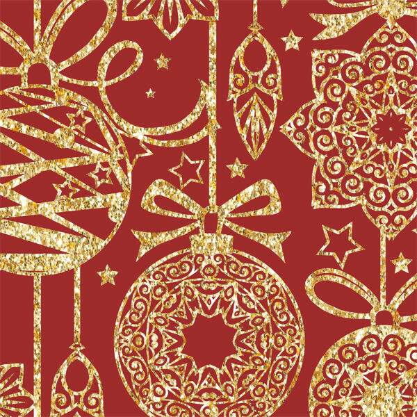 Tecido Estampado - Bolas de Natal Dourada fundo Vermelho Cor 058 - 0,50x1,50mt Tecido Estampado - Bolas de Natal Dourada fundo Vermelho Cor 058 - 0,50x1,50mt