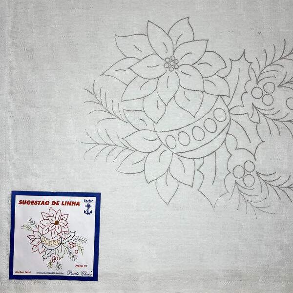 Pano de Prato Riscado para Bordar - Natal Des.07