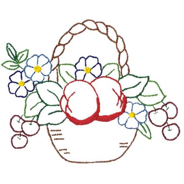 Kit de Pano de Prato Riscado 12 Unidades - Frutas