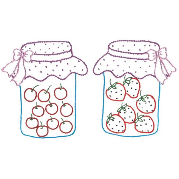 Kit de Pano de Prato Riscado 12 Unidades - Frutas