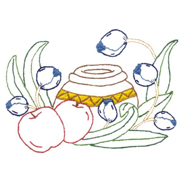 Kit de Pano de Prato Riscado 12 Unidades - Frutas