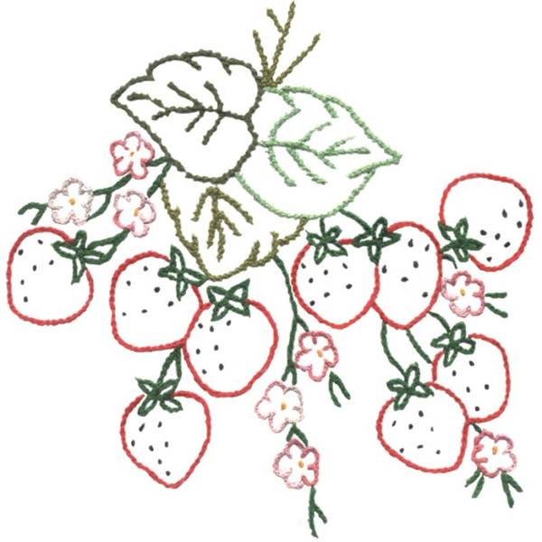 Kit de Pano de Prato Riscado 12 Unidades - Frutas