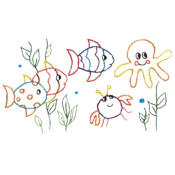 Kit de Pano de Prato Riscado 12 Unidades - Bichos