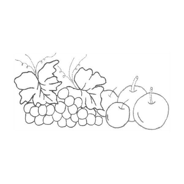 Pano de Prato Riscado para Bordar - Frutas Des.12