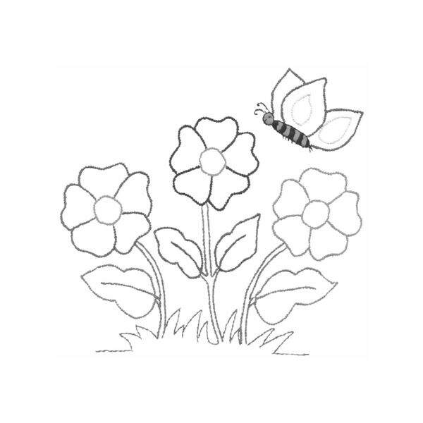 Pano de Prato Riscado para Bordar - Flor Des.16