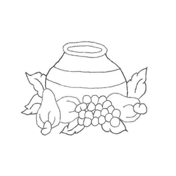 Pano de Prato Riscado para Bordar - Frutas Des.18