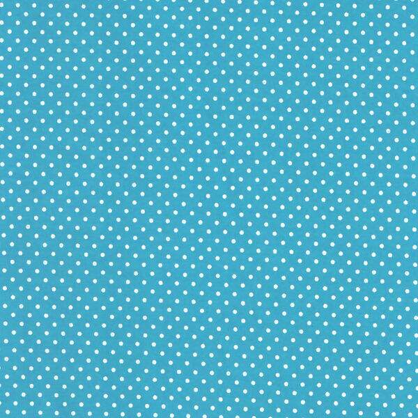 Tecido Estampado - Poa Azul Turquesa Cor 041 Des.1001 - 0,50 x1,50mt