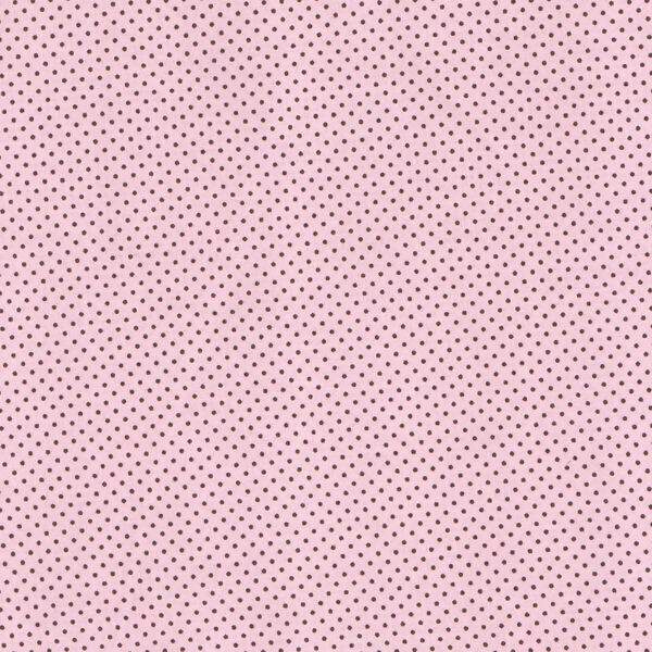 Tecido Estampado - Mini Poa Marrom Fundo Rosa Cor 084 -  Des.1002 - 0,50x1,50mt