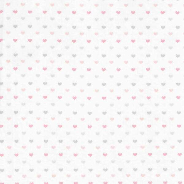 Tecido Estampado - Amor Cinza com Rosa Cor 2 - Des.180572 - 0,50x1,50mt
