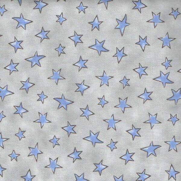 Tecido Estampado - Estrelas Azul fundo Cinza - Cor 09 - Des.180626 - 0,50x1,50mt