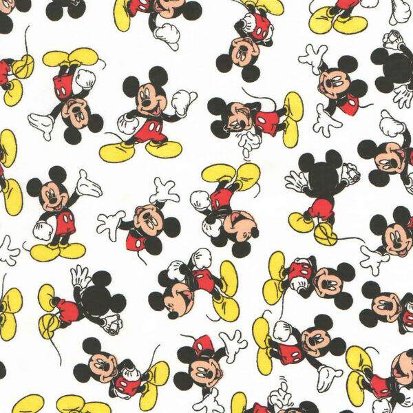 Tecido Estampado - Coleção Disney - Mickey Mouse - Cor 01 Des.MK011 - 0,50x1,50m - Maluhy