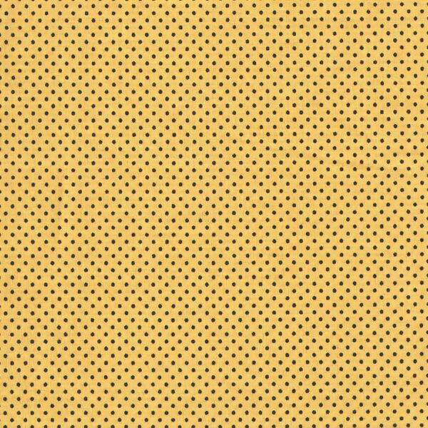 Tecido Estampado - Mini Poa Preto Fundo Amarelo Cor 3 - Des.2207 - 0,50x1,50mt 