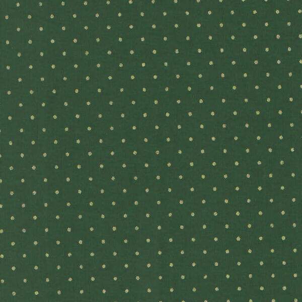 Tecido Estampado - Poa Dourado Fundo Verde Cor 59 - Des.1001 - 0,50x1,50mt