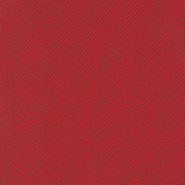 Tecido Estampado - Mini Poa Preto Fundo Vermelho Cor 011 - Des.1002 - 0,50x1,50mt