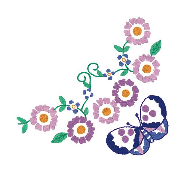 Toalha de Mesa Riscada para Bordar - Borboleta