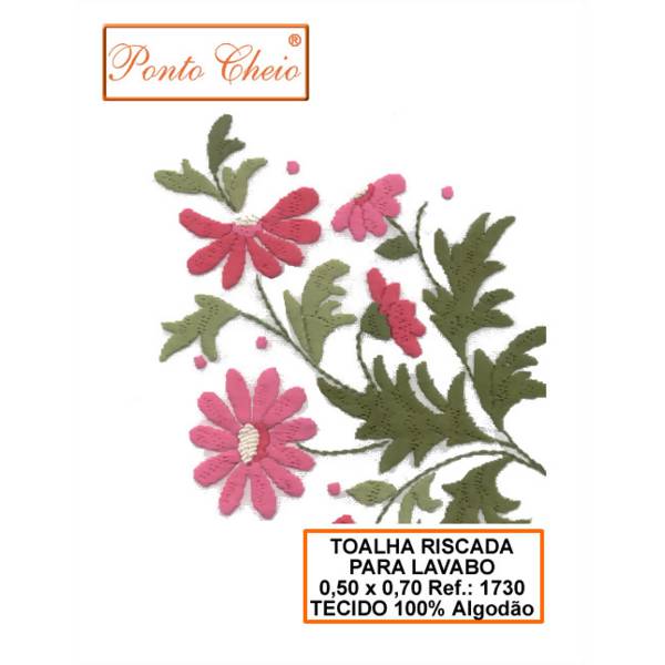Tecido Riscado para Bordar - Flores 1730 -  50x70cm
