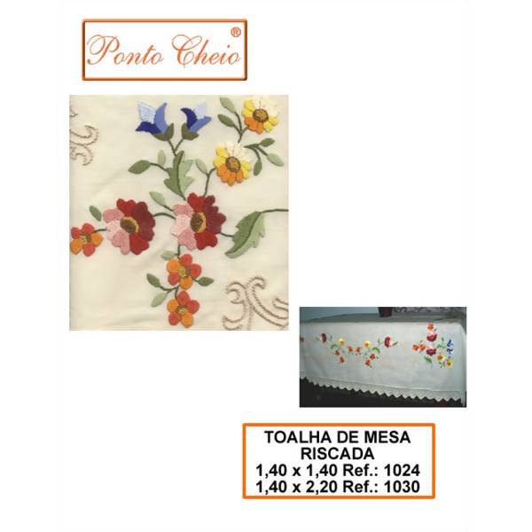 Toalha de Mesa Riscada para Bordar - Arabesco 