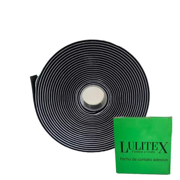 Velcro Adesivo Preto - 50 mm - 5 Metros - Lulitex 