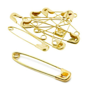 Alfinete de Segurança Dourado - 100 unidades