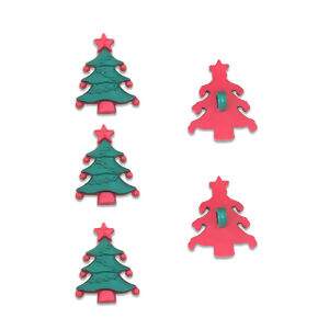 Botão de pezinho - Árvore de Natal - Pacote com 8 unidades