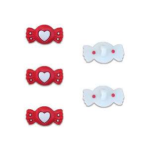 Botão de pezinho - Balas Vermelhas - Pacote com 8 unidades