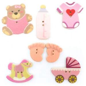Botão Kit Bebê Menina - We Care About - Pacote com 6 unidades