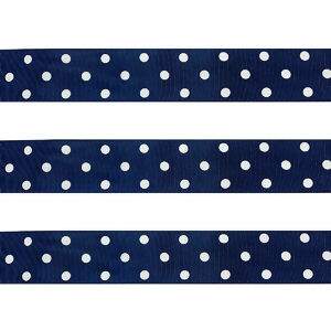 Fita de Gorgurão - Poá Azul Marinho 38 mm - Peça com 5 Metros