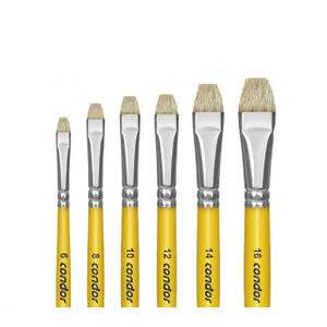 Pincel Cerda Natural com o Formato Chato Curto Lixado - Ref. 454 - Condor