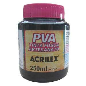 Tinta PVA Fosca para Artesanato Preta - Acrilex - 250ml