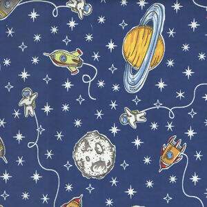 Tecido Estampado - Space Marinho - Cor 01 - Des.180628 - 0,50x1,50mt