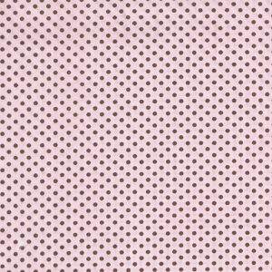 Tecido Estampado - Poa Rosa com Marron Cor 1 - Des.2209 - 0,50x1,50mt 