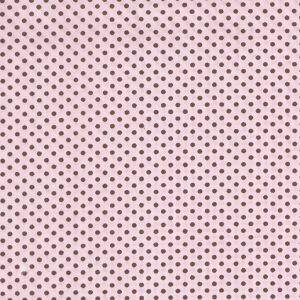 Tecido Estampado - Poa Rosa com Marron Cor 1 - Des.2209 - 0,50x1,50mt 