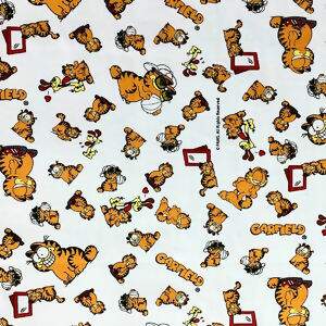 Tecido Estampado - Garfield e Oddie Fundo Branco Cor 01 - Des.GA006 - 0,50 x 1,50mt-Maluhy