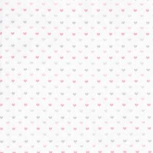 Tecido Estampado - Amor Cinza com Rosa Cor 2 - Des.180572 - 0,50x1,50mt