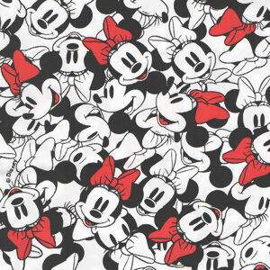 Tecido Estampado - Coleção Disney - Carinhas Minnie - Cor 01 Des.MI014 - 0,50x1,50m - Maluhy