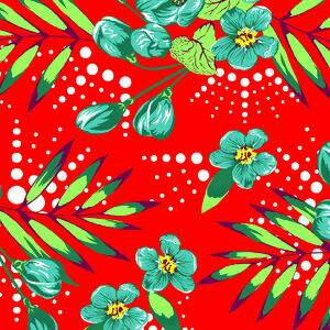 Chita - Flores Tiffany fundo Vermelho Cor1 - Des.2503 - 1,00x1,40mt