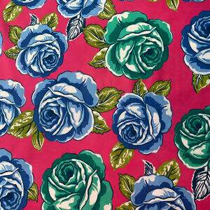 Chita - Flores Azul e Tiffany Fundo Pink Cor3 - Des.2701 - 1,00x1,40mt