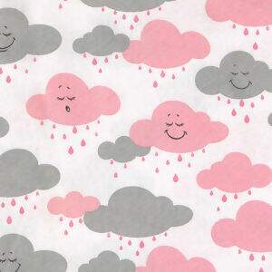 Tecido Estampado - Cloud Rosa e Cinza cor - 03 - Des.180597 - 0,50x1,50mt