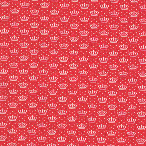 Tecido Estampado - Coroinhas Fundo Vermelho  Cor 3 - Des.2624 - 0,50x1,50mt