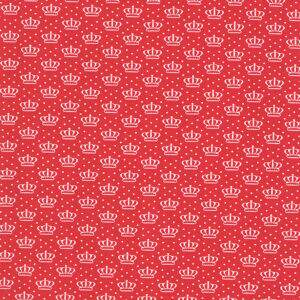 Tecido Estampado - Coroinhas Fundo Vermelho  Cor 3 - Des.2624 - 0,50x1,50mt