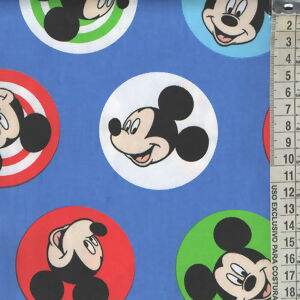 Tecido Estampado - Coleção Disney Mickey Carinhas no Circulo - Cor 01 Des.MK005- 0,50x1,50m - Maluhy