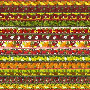 Tecido Estampado - Barrado Frutas - Ref. 47849 - 0,50x1,50 mt